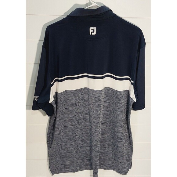 FootJoy Men's XL Lisle Colour Block Space Dye Polo Golf Cypress Run Embroidered - Picture 3 of 9